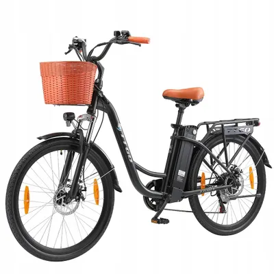 Produktbild von Robustes TTGO YY-26ST City-E-Bike Trekking E-Bike 26" mit 75 km Reichweite -250W Scheibenbremsen,6-Gang Shimano - Ideal für den urbanen Alltag Schwarz