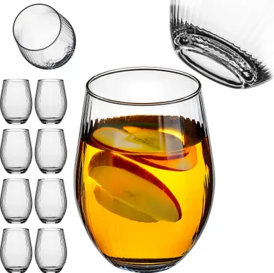 Immagine prodotto di Bicchieri da acqua KADAX 580ml, set di 8, bicchieri grandi con struttura scanalata, bicchieri per acqua, succo di frutta, bibite e cocktail, bicchieri da succo in vetro, bicchieri da cocktail (Emma)