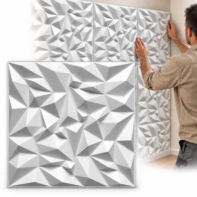 Produktbild von Kunststoff 3D Wandpaneele Wanddeko Wandverkleidung Deckenpaneele Platten Paneele Wandtattoos PVC (0,25qm), KI-generiertes Bild