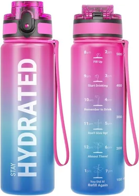 Zdjęcie produktu dla Sportowa butelka na wodę z tworzywa Tritan, 1 l/500 ml/750 ml, szczelna, do jazdy na rowerze, na kemping, na jogę i na siłownię