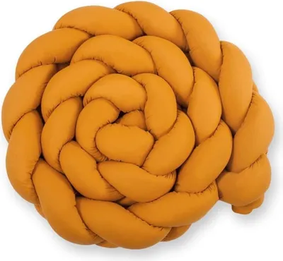 Produktbild von CRIB Nestchen, geflochtener Bedomrander XXL, extra weich und atmungsaktiv – 100 % Baumwolle – honiggelb
