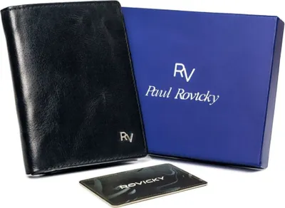 Image de Portefeuille vertical fonctionnel pour homme sans fermoir en cuir véritable - Rovicky