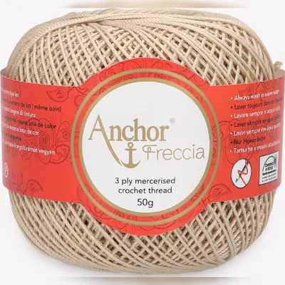 Obrázek produktu pro Anchor Freccia velikost 6 4771006-00286 béžová háčkovací příze, 100 % bavlna
