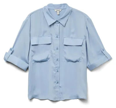 Productafbeelding van Vero Moda AWFABIANA blouse, artikelnummer 10292861, maat M, blouses, dames, volwassenen, blauw, polyester, maat M