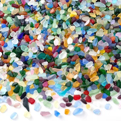 Seeglassteine 450 g, bunt matt, 8-13 mm, für Aquarium & Deko