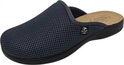 Produktbild von Fly Flot Herren Hausschuh Pantoffel luftig Mesh gepolsterte Decksohle, Größe:41 EU, Farbe:Grau