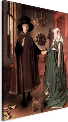 Zdjęcie produktu dla Włoski obraz na płótnie - Arnolfini Portret 50x70 cm Reprodukcje l-G-10158-b-a