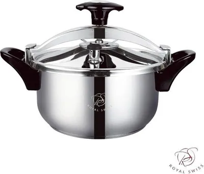 Produktbild von Schnellkochtopf 10 Liter – Ø 26 cm – PFAS-frei – Induktionsgeeignet – Edelstahl – Silber Royal Swiss®