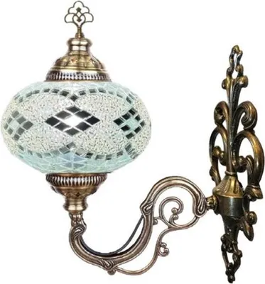 Zdjęcie produktu dla Turecka lampa ścienna w stylu marokańskim z orientalną mozaiką – romantyczne oświetlenie nastrojowe