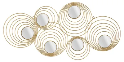 Immagine prodotto di Pannello decorativo in metallo, 90x2,5x45 cm, color oro, collezione "Rays" di Mauro Ferretti