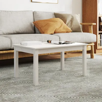 Produktbild von Couchtisch Weiß 80x50x40 cm Massivholz Kiefer , Couchtische Design 2024
