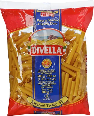 Produktbild von 10x Divella Mezzani Tagliati N. 35 Hartweizengrieß Pasta Italienische Nudeln 500g Packung + Italian Gourmet Polpa di Pomodoro 400g Dose