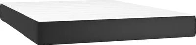 Image de vidaXL Matelas à ressorts ensachés Noir 140x200x20 cm Similicuir