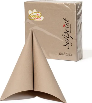 Produktbild von Sovie HORECA Serviette in Beige Grey aus Softpoint 40 x 40 cm, 2-lagig, 50 Stück