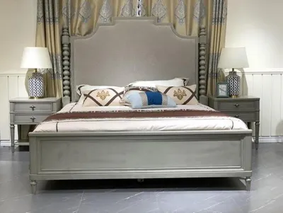 Produktbild von Bett Modernes Grau 191 x 215 x 171 cm JVmoebel