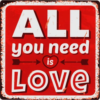 Produktbild von Moritz Retro Deko Blechschild All You need is Love Liebe Geschenk-Idee aus Metall Vintage-Design zur Dekoration