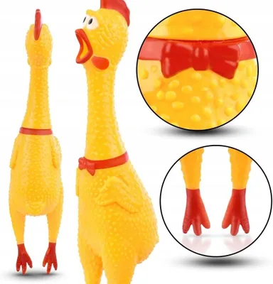 Zdjęcie produktu dla Nobleza, zabawka dla psa "Szczekający kurczak", wykonana z winylu, 16 cm