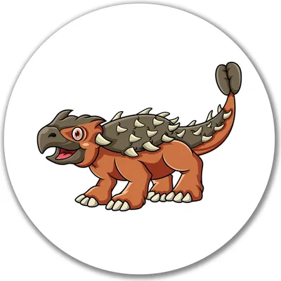 Produktbild von Huuraa Aufkleber Ankylosaurus Dinosaurier 10cm rund Sticker Geschenkidee