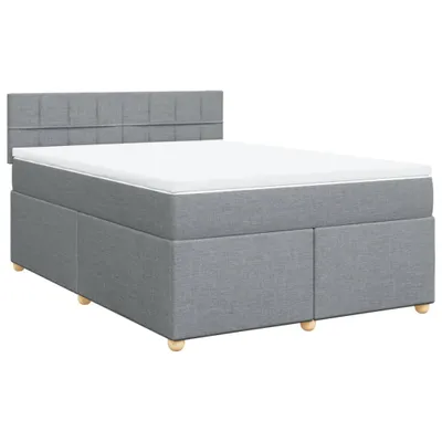 Produktbild von Boxspringbett mit Matratze Hellgrau 140x190 cm Stoff