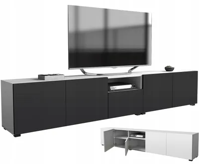 Zdjęcie produktu dla szafka rtv pod telewizor 250 250cm biały mat czarny mat stojąca wisząca