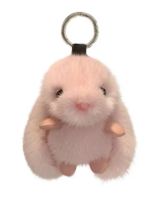 Produktbild von Schlüsselanhänger Hase, Taschenanhänger, flauschiger rosa Hase mit Pompon