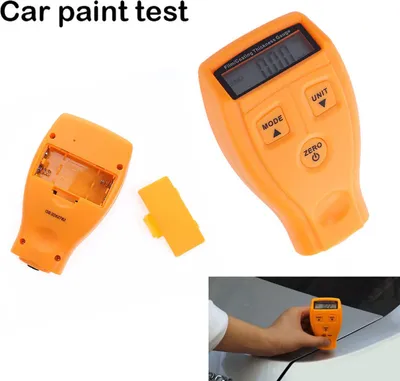 Image de Jauge d'épaisseur de peinture, profondeur de revêtement avec écran LCD rétroéclairé (orange)
