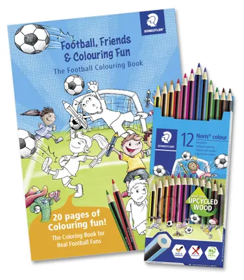 Produktbild von STAEDTLER Noris colour 185 Buntstift Etui mit 12 Farben und Malbuch - Fussball