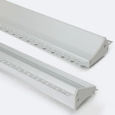 Produktbild von Aluminiumprofil Einbau für Gips/Stuckdecke für LED Streifen bin20mm Aluminium 2 m Weiß transluzent