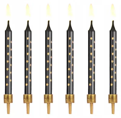 Produktbild von PartyPal Geburtstagskerzen Tortenpikers Elegant Schwarz Gold