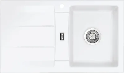 Produktbild von Spüle KeraDomo GENEA 87 in POLAR mit Handbetätigung / Einbauspüle