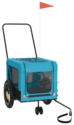 Obrázek produktu pro vidaXL Přívěs na jízdní kolo Dogs Modrá a černá Oxford Fabric & Iron