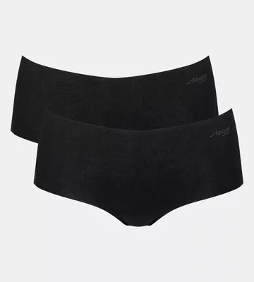 Produktbild von sloggi Damen Retro Pants 2-Pack ZERO Modal 2.0 Short - BLACK - Größe S