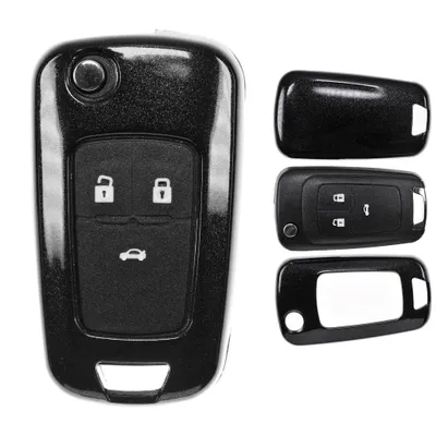 Produktbild von Auto Schlüssel Kunststoff Hülle ABS Plastik Schutz Cover Schwarz kompatibel mit Opel Astra J Corsa D Meriva Insignia Zafira Adam Klappschlüssel