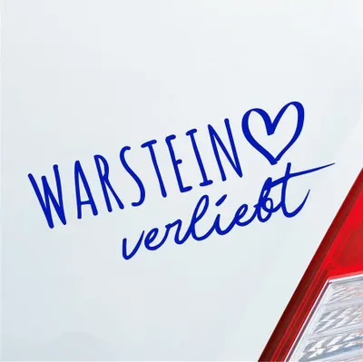 Produktbild von Auto Aufkleber Warstein verliebt Herz Stadt Heimat Liebe Car 19x7 cm Dunkelblau Sticker Heckscheibenaufkleber