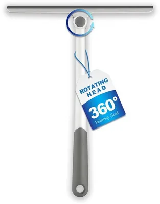 Obrázok produktu pre Otočná stierka na sprchu s háčikom, otočná o 360 stupňov, na čistenie kúpeľní, zrkadiel, okien a skla