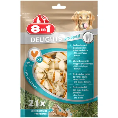 Obrázek produktu pro 8in1 Delights Pro Dental, Pamlsek, Pes, Kuřecí maso, 252 g