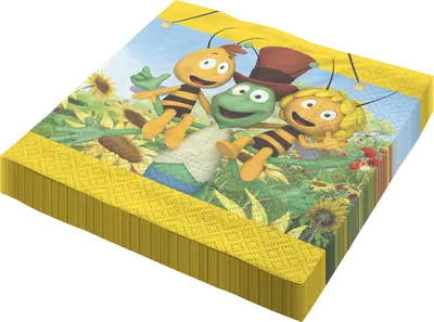 Produktbild von Servietten Biene Maja 33x33cm 20er 2-lagig buntes Tischdeko für Kindergeburtstag