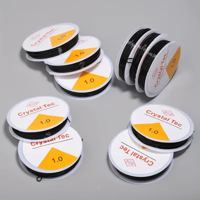 Produktbild von elastischer Nylon-Faden zum Perlen basteln, 0,5 mm, 18 m Länge, schwarz