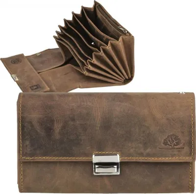 Zdjęcie produktu dla Greenburry portfel kelnerski skórzany antyczny brązowy portfel kelnerski vintage portfel taksówkowy portfel kelnerski portmonetka
