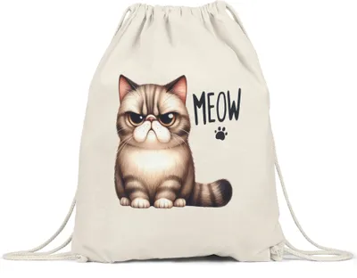 Produktbild von Meow Katze Grumpy Turnbeutel Lustig Geschenkidee für Katzenliebhaber