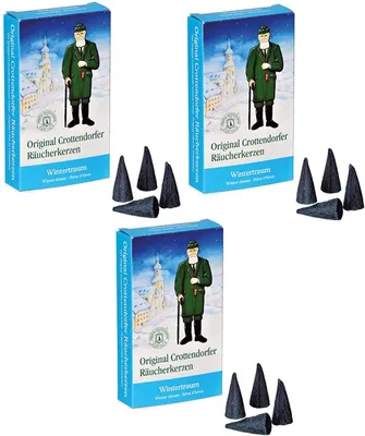Zdjęcie produktu dla 3 opakowania kadzidełek stożkowych Crottendorfer Winter Dream z 24 stożkami