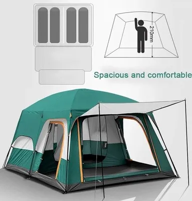 Produktbild von Campingzelt - Familienzelt - Wasserdicht - Outdoor - Campingzelt - 5+ Personen - Khaki