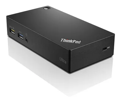 Zdjęcie produktu dla Lenovo ThinkPad USB 3.0 Ultra, Przewodowa, USB 3.2 Gen 1 (3.1 Gen 1) Type-A, 10,100,1000 Mbit/s, Czarny, 3840 x 2160 px, Lenovo