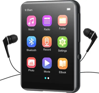 Produktbild von MP3-Player Bluetooth 5.0 - Tragbarer Musikspieler - FM-Radio - Sprachrecorder - 2,4 Zoll Touchscreen - Unterstützt 128 GB TF-Karte