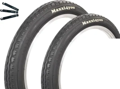 Produktbild von maxxi4you 2 x Fahrradreifen HY-145 in Schwarz 47-355 (18" x 1.75) inkl. maxxi4you Reifenheber