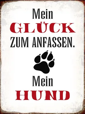 Produktbild von vianmo Holzschild 40x30 cm Glück zum anfassen mein Hund