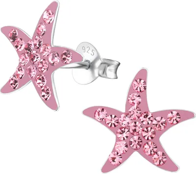 Produktbild von Ohrringe Ohrstecker 925 Sterling Silber Seestern in verschiedenen Farben Farbe - Pink