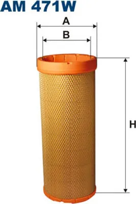 Produktbild von Filter für Sekundärluft, Außendurchmesser 178 mm, Innendurchmesser 145 mm, Höhe 443 mm