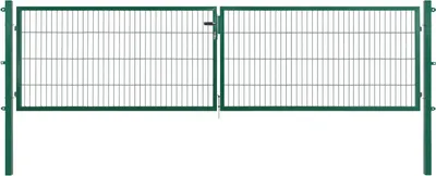 Produktbild von Arvotec Gartentor BxH 400x80 cm mit Schließzylinder und Zaunanschluss Moosgrün Gitterzauntor Stabmattentor Doppeltor Doppelstabmattentor Gartentür