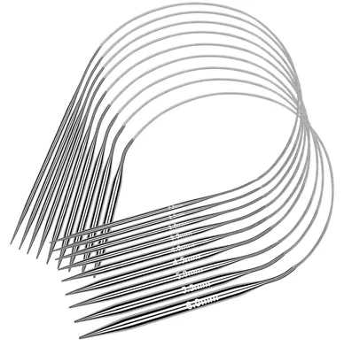 Produktbild von Rundstricknadeln Set 9 Stück 60 cm Edelstahl 2,0-6,0 mm